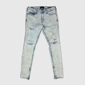 PacSun Stacked Skinny Jeans - Men's - 32x34 - Light Acid Wash